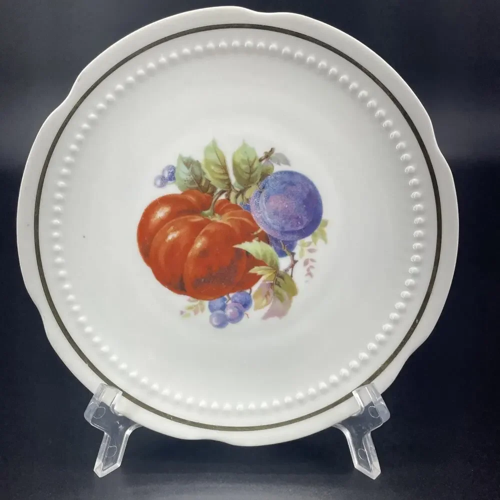 5 Vtg German Fruit Hand Painted Dessert Plates 6